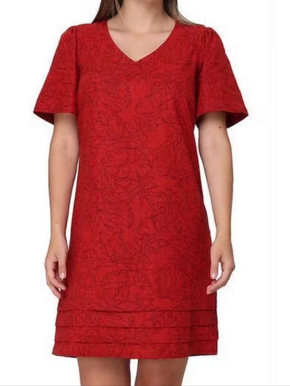 Nicole Miller Original Linen Blend Dress Size Small Tiered Hemline